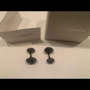 Swarovski crystal cuff links